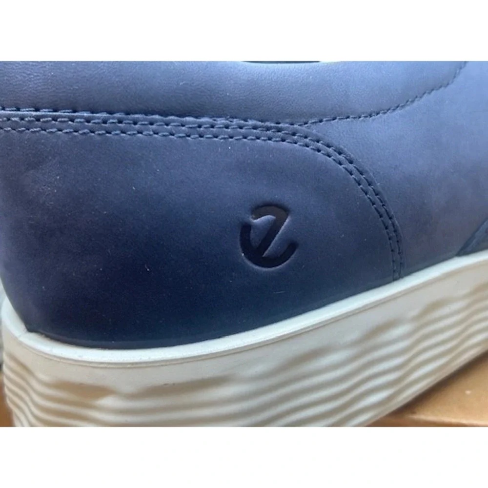 ECCO Men's S Lite Hybrid Slip On Leather Comfort Shoes Marine Blue NIB - 10-10.5